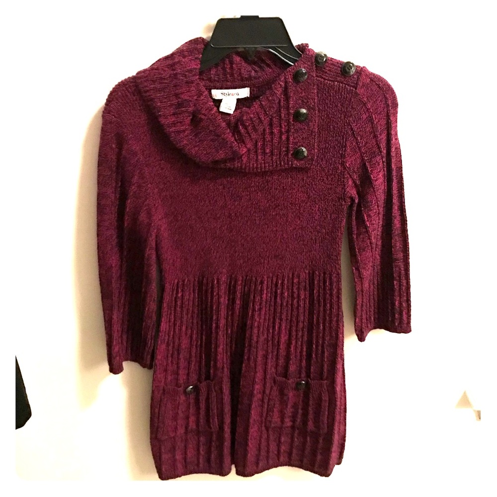 Purple sweater dress